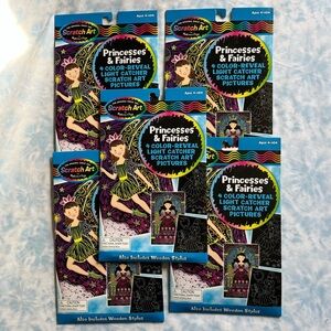 NEW Lot of 5 Melissa & Doug Scratch Art "Princesses & Fairies" activity kits